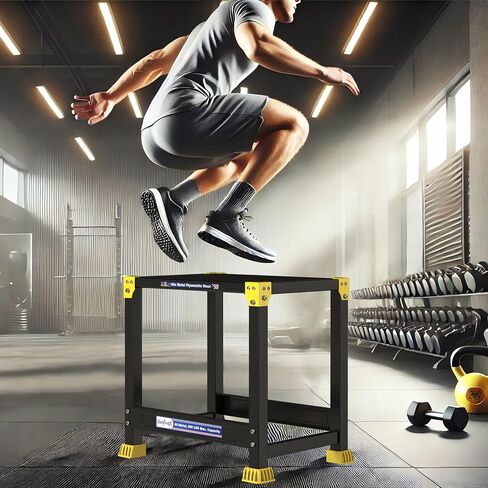 GanFindX Steel Plyo Box 12/18 Inch Surface Metal Plyometric Jumping Box Home Gym Jump Trainer for Fitness Exercise Agility Stamina Conditioning Strength Training in Saudi Arabia