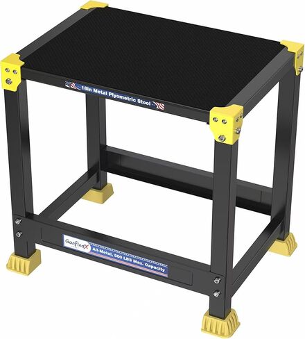 GanFindX Steel Plyo Box 12/18 Inch Surface Metal Plyometric Jumping Box Home Gym Jump Trainer for Fitness Exercise Agility Stamina Conditioning Strength Training in Kuwait