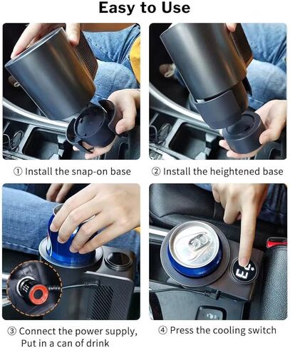 2-in-1 Smart Cups Cooler Warmer for Car with Small Coffee Cup, 12V 36W Car Cooling and Heating Cup Mug Holder, Universal Intelligent Car Heater Cooling Travel Mug for Water Milk Coffee Beverage in Saudi Arabia