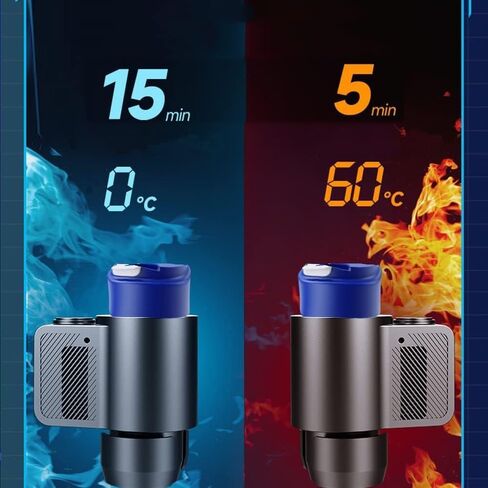 2-in-1 Smart Cups Cooler Warmer for Car with Small Coffee Cup, 12V 36W Car Cooling and Heating Cup Mug Holder, Universal Intelligent Car Heater Cooling Travel Mug for Water Milk Coffee Beverage in Saudi Arabia