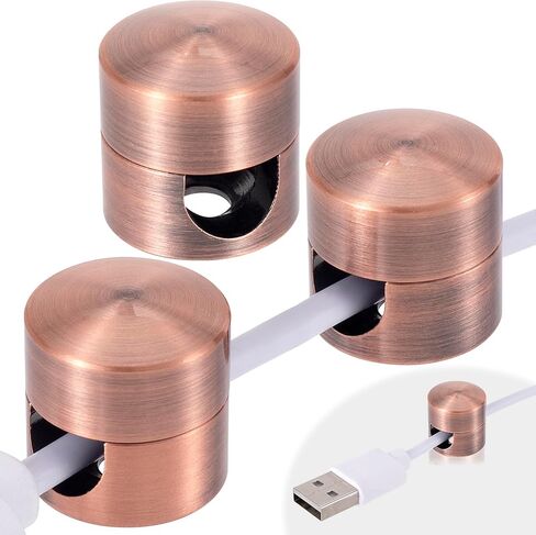 3Pcs Cable Anchors for Desk, Gun Metal Cord Anchors Holder Aluminum Wire Organizers Adhesive Adjustable 2-in-1 Cord Clips Charger Cable Management for Nightstand Office Home Desktop Wall in Saudi Arabia