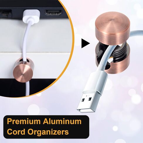 3Pcs Cable Anchors for Desk, Gun Metal Cord Anchors Holder Aluminum Wire Organizers Adhesive Adjustable 2-in-1 Cord Clips Charger Cable Management for Nightstand Office Home Desktop Wall in Saudi Arabia