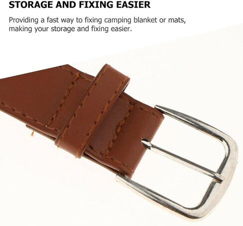 Amosfun 3 قطع من جلد البولي يوريثان للحمل لبطانيات النزهة: حزام قابل للتعديل للسفر والاستخدام الخارجي لحمل سجادة السفر in Kuwait