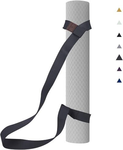 HiinHouse Yoga Mat Strap, Easy-Cinch Yoga Mat Sling, Premium Adjustable Cotton Yoga Mat Carrier, Multiple Color Choices (Yoga Mat not Included), 03.Dark gray in Saudi Arabia