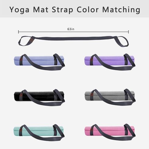 HiinHouse Yoga Mat Strap, Easy-Cinch Yoga Mat Sling, Premium Adjustable Cotton Yoga Mat Carrier, Multiple Color Choices (Yoga Mat not Included), 03.Dark gray in Saudi Arabia