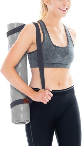 HiinHouse Yoga Mat Strap, Easy-Cinch Yoga Mat Sling, Premium Adjustable Cotton Yoga Mat Carrier, Multiple Color Choices (Yoga Mat not Included), 03.Dark gray in Saudi Arabia
