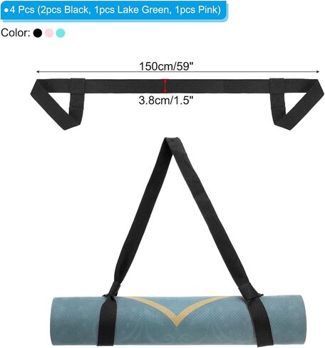 PATIKIL Yoga Mat Strap, Adjustable Yoga Mat Carrier Straps Sling Cotton Anti Slip Mat Holder Stretching Band for Exercise in Saudi Arabia