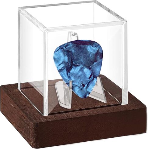 علبة عرض اختيار الجيتار من الأكريليك مع حامل اختيار الجيتار بقاعدة خشبية لاختيار الجيتار القابل للجمع in Kuwait