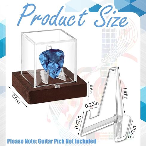 علبة عرض اختيار الجيتار من الأكريليك مع حامل اختيار الجيتار بقاعدة خشبية لاختيار الجيتار القابل للجمع in Kuwait