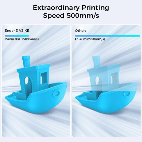 طابعة Creality Ender 3 V3 ثلاثية الأبعاد الرسمية مع سرعة طباعة 600 مم/ثانية، تم ترقيتها بنظام Core XZ Motion System، بثق خالٍ من الانسداد 60 وات 300 درجة مئوية، سخان Hotend ذو مستوى بناء تلقائي، حجم البناء 8.66 × 8.66 × 9.84 بوصة in Kuwait