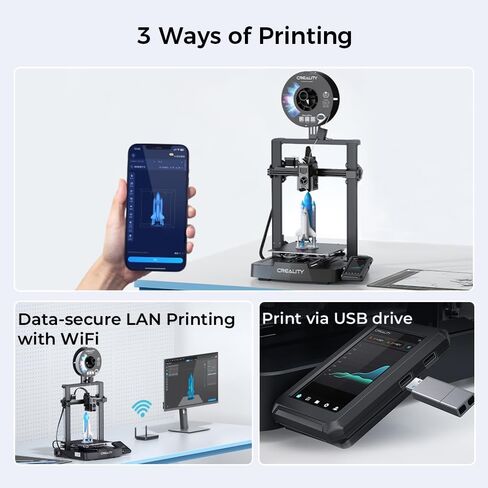 طابعة Creality Ender 3 V3 ثلاثية الأبعاد الرسمية مع سرعة طباعة 600 مم/ثانية، تم ترقيتها بنظام Core XZ Motion System، بثق خالٍ من الانسداد 60 وات 300 درجة مئوية، سخان Hotend ذو مستوى بناء تلقائي، حجم البناء 8.66 × 8.66 × 9.84 بوصة in Kuwait