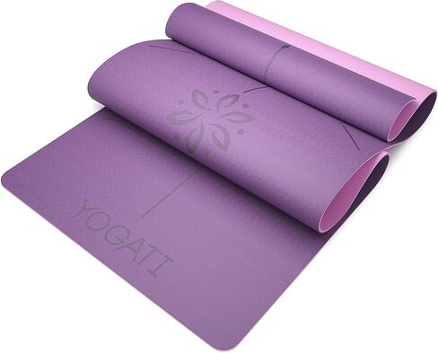 Yoga mats for home workout. Non slip yoga mat with strap. Thick yoga mats for Women and Men. Pilates mat ideal for Fitness and gym. Exercise mat thick. Yoga mat thick. Workout mat. Yoga matt in Saudi Arabia