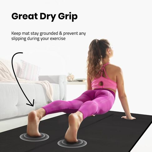 Extra Wide Yoga Mat for Men Women (72"L x 36"W) Non Slip Fitness & Exercise Mat with Alignment Marks for Yoga, Pilates, Floor Workouts in Saudi Arabia