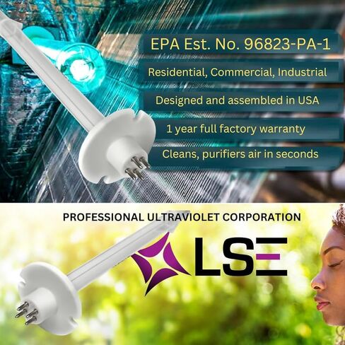 مصباح LSE Lighting TT-UVB14 بديل للأشعة فوق البنفسجية لـ TT-UV24-14 مع غلاف طلاء تفلون لمنع كسر الزجاج in Kuwait