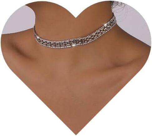 لامعة حجر الراين سلسلة قلادة خمر كريستال الماس قلادة اكسسوارات مهرجان الزفاف للنساء والفتيات in Kuwait