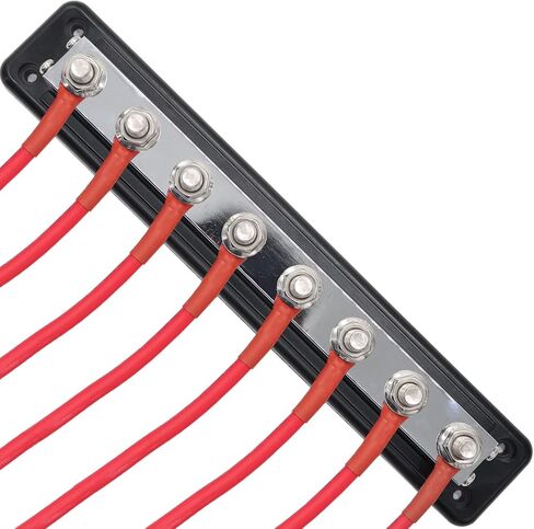 600A Heavy-Duty Bus Bar (2-Pack) Nickel Plated Copper Distribution Terminal Block with Cover 4 M10 (3/8 in) Studs & 8 Screws Buss Bar for Solar RV Marine Car Audio 12-48V DC Battery System in Kuwait