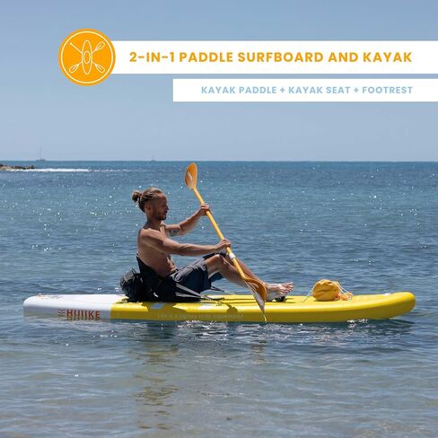 Inflatable Paddle Board with Premium Accessories - HUIIKE | Inflatable Paddle Boards for Adults with 2-in-1 Paddle, Kayak Seat | Stand Up Paddle Board Inflatable Great Stability Resistance | Sup Board in Saudi Arabia
