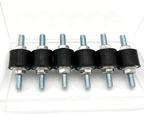 M6 Rubber Isolator Mounts with Studs Air Compressor Pump Shock Absorbers Anti-Vibration Silentblock Generator Motor Mounts Car Boat Bobbins Shock Dampers, 6 Pack M6X18mm 20X15mm, 12pcs M6 LockNuts in Kuwait