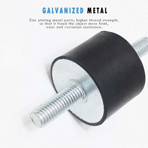 M6 Rubber Isolator Mounts with Studs Air Compressor Pump Shock Absorbers Anti-Vibration Silentblock Generator Motor Mounts Car Boat Bobbins Shock Dampers, 6 Pack M6X18mm 20X15mm, 12pcs M6 LockNuts in Kuwait