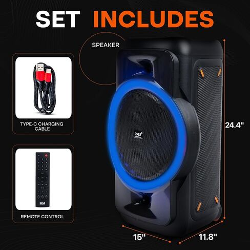 Pyle Audio Large Bluetooth Party Speaker - Big Bluetooth Speaker with True Wireless Stereo System - Enjoy Powerful Bass and Clear Treble - Portable Big Speaker - PPHP1979-160W in Saudi Arabia