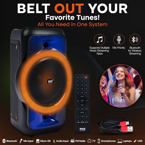 Pyle Audio Large Bluetooth Party Speaker - Big Bluetooth Speaker with True Wireless Stereo System - Enjoy Powerful Bass and Clear Treble - Portable Big Speaker - PPHP1979-160W in Saudi Arabia
