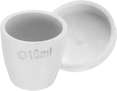 بوتقة بورسلين معمل من باتيكل مع غطاء سعة 10 مل لفصول المختبر لتسخين المركبات الكيميائية، 15 قطعة، أبيض in Kuwait