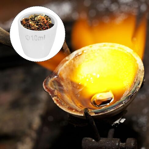 بوتقة بورسلين معمل من باتيكل مع غطاء سعة 10 مل لفصول المختبر لتسخين المركبات الكيميائية، 15 قطعة، أبيض in Kuwait