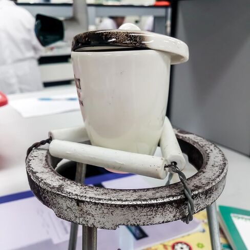 بوتقة بورسلين معمل من باتيكل مع غطاء سعة 10 مل لفصول المختبر لتسخين المركبات الكيميائية، 15 قطعة، أبيض in Kuwait