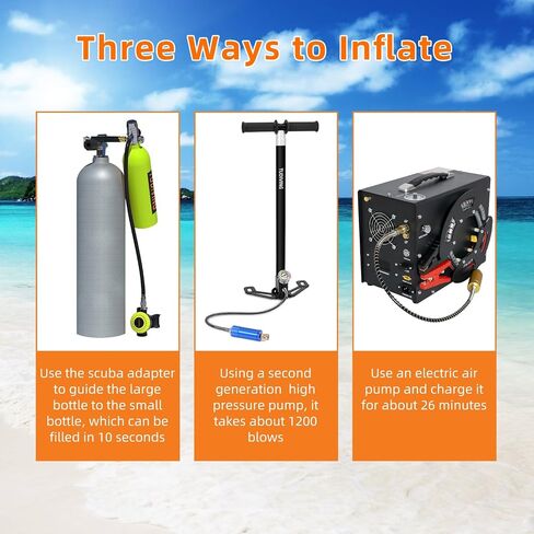 1L Portable Scuba Diving Tank,Portable Scuba Tank for 15-20 Minutes Underwater Breathing,Reusable Mini Scuba Tank in Saudi Arabia