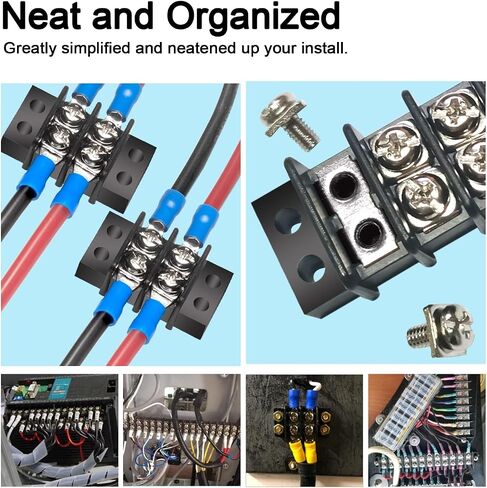 MILAPEAK Terminal Block - 2 Pack 2 Positions 200v-450v 20-30A Dual Row Screw Terminals Strip + 8 PCS Copper Wire Fork Connectors in Saudi Arabia