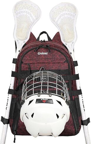 Goloni Lacrosse Equipment Backpack with Two Sticks holder and Separate Cleats Compartment Field Hockey Bag in Kuwait