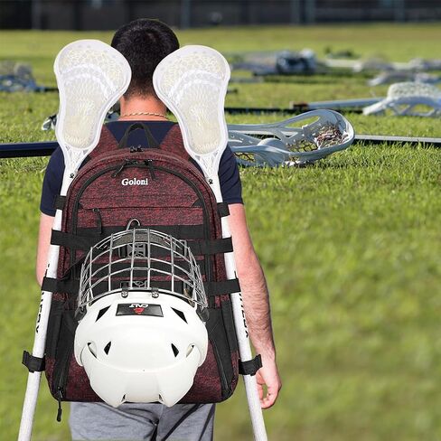 Goloni Lacrosse Equipment Backpack with Two Sticks holder and Separate Cleats Compartment Field Hockey Bag in Kuwait