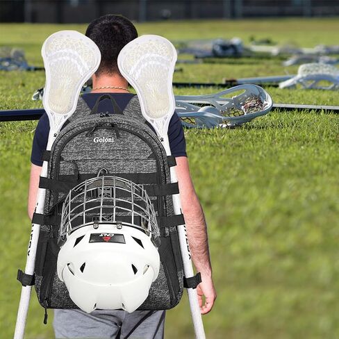 Goloni Lacrosse Equipment Backpack with Two Sticks holder and Separate Cleats Compartment Field Hockey Bag in Kuwait