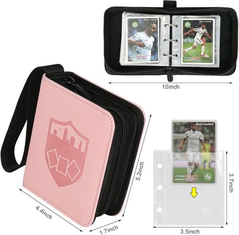 GERMUN 9 Pocket Trading Card Binder,720 Cards, 40 Pages,3 Ring,Double Sided Pockets PU Cover Zipper Collection Album Folder for Standard MTG, TCG, Sports Cards(Black) in Kuwait