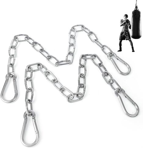 30 Inch Heavy Duty Chains, 440LB Thick Stainless Steel Chain with Carabiners, Easy to Adjust Silver Link Chain Extender for Boxing Punching Bag, Porch Swing Hammock Chair Hanging in Saudi Arabia