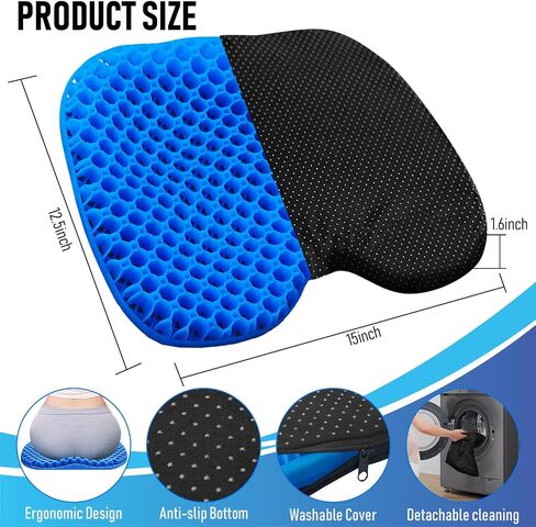 Kayak Seat Cushion, Thicken Anti Slip Waterproof Gel Kayak Seat, Portable Canoe Rowing Rubber Dinghy Pad for Stadium Sit in Kayak Inflatable Fishing Kayak Canoe Kayak Accessories in Kuwait