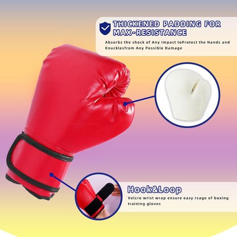 Kids Boxing Gloves for Kids Boys Girls Youth Age 4-10 Years Training Gloves for Punching Bag Kickboxing Muay Thai Mitts MMA Red&Blue in Kuwait