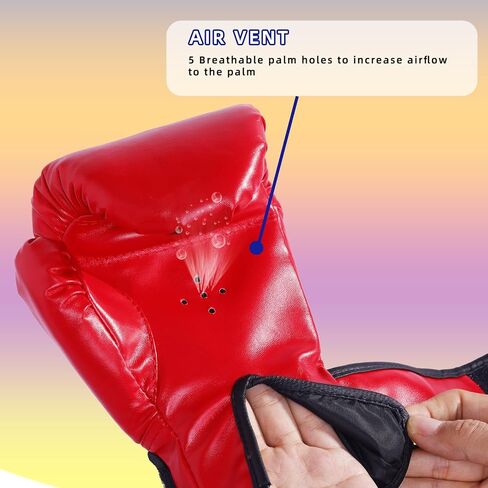 Kids Boxing Gloves for Kids Boys Girls Youth Age 4-10 Years Training Gloves for Punching Bag Kickboxing Muay Thai Mitts MMA Red&Blue in Kuwait