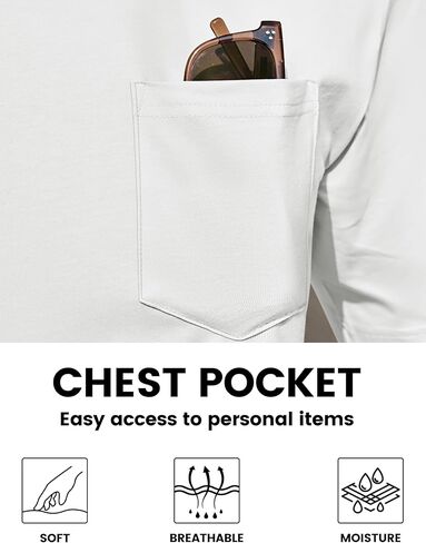 TACVASEN Mens Pocket T Shirts Cotton Short Sleeve Moisture Wicking Casual Crew Neck Tshirts in Kuwait