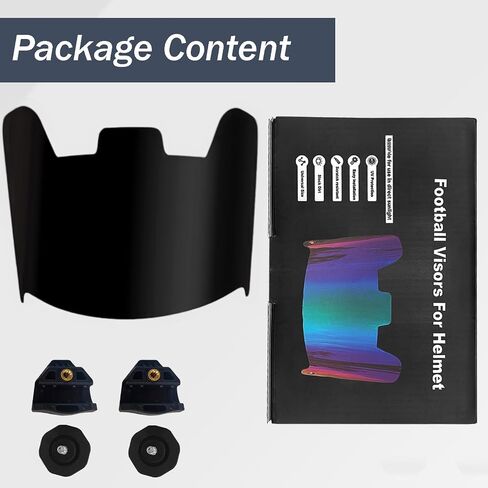 Football Visor, Tinted, Fits Youth and Adult Football Helmets,Univesal Fit, Scratch Resistant,UV Block in Saudi Arabia