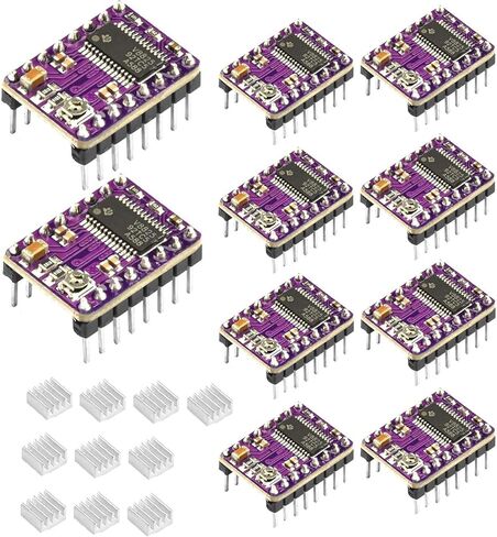10 قطعة 8825 وحدة محرك متدرج سائق ، Aideepen 8825 وحدة A4988 لسلالم الطابعة ثلاثية الأبعاد 1.4 StepStick + بالوعة الحرارة in Kuwait