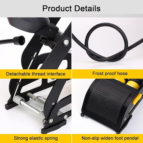 Double Cylinder Barrel Bike Foot Pump,160PSI Aluminum Body Floor Air Pump with Precisional Accurate Pressure Gauge Smart Valve Head for Presta Schrader & Deutschland Valve Bicycle Tire Pumps in Saudi Arabia