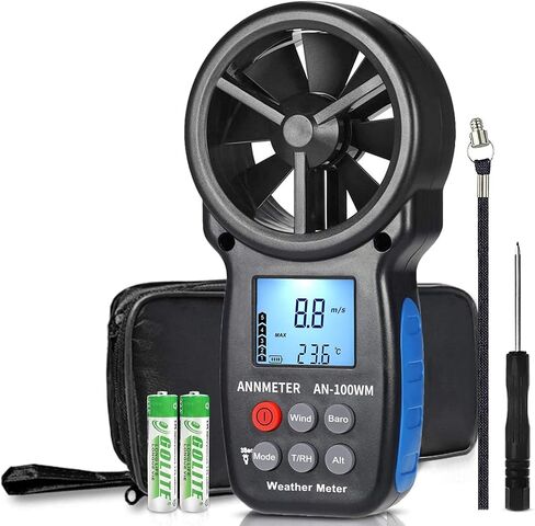 AIOMEST Digital Anemometer AI-100APP Wind Speed Measuring Device Android/iPhone Compatible W/Data Logging for Air Flow Velocity Wind Temperature Wind Chill Gauge Tester in Saudi Arabia