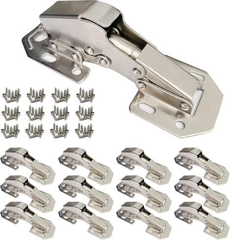 12-Pack Soft Close Hidden Hinges for Cabinet Doors, Slow Close Frameless Cabinet Hinges Concealed Surface Mount Hinges in Saudi Arabia