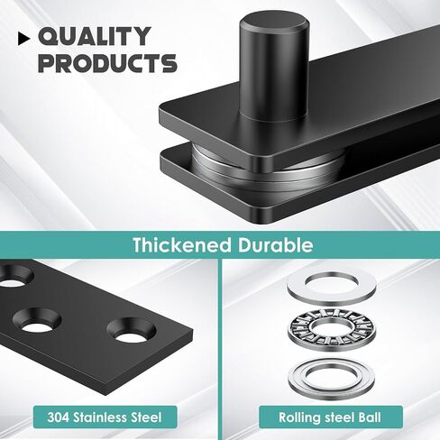 Black Pisman Door Pivot Hinges, Hidden Door Hinge and Heavy Duty Door Hinge with Hidden Door Lock for Wood Secret Door, Hidden Door Bookcase, 360 Degree Rotation (Advanced Lock Style, Medium) in Kuwait