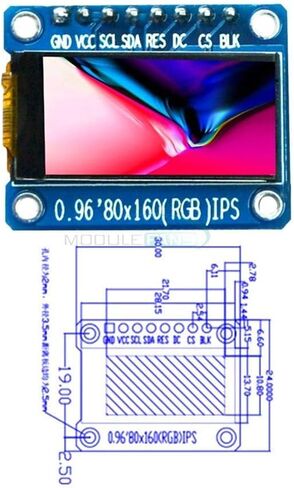 RedTagCanada 0.96 بوصة 8 Pin 8PIN IPS SPI HD 65K كامل اللون TFT وحدة ST7735 Drive IC 160 * 80 شاشة LCD 3.3 فولت SPI واجهة لاردوينو in Saudi Arabia