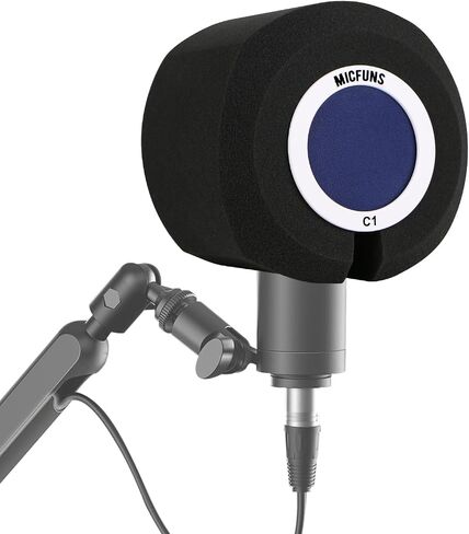 C1 Professional Microphone Windscreen Wind Shield Pop Filter, Acoustic Filter for 1.77 inch-2.36 inch Recording Studios Microphones (Blue) in Saudi Arabia