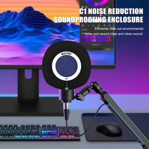 C1 Professional Microphone Windscreen Wind Shield Pop Filter, Acoustic Filter for 1.77 inch-2.36 inch Recording Studios Microphones (Blue) in Saudi Arabia