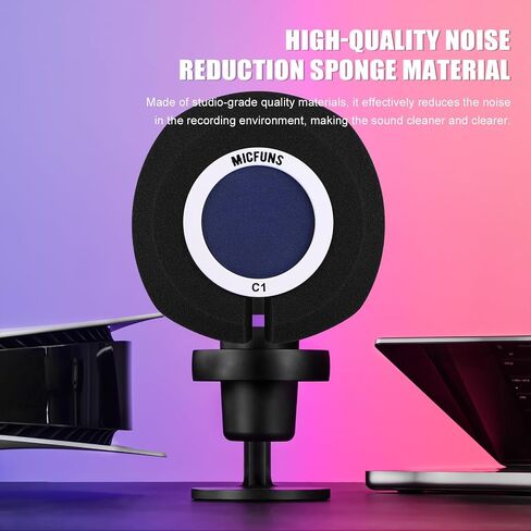 C1 Professional Microphone Windscreen Wind Shield Pop Filter, Acoustic Filter for 1.77 inch-2.36 inch Recording Studios Microphones (Blue) in Saudi Arabia