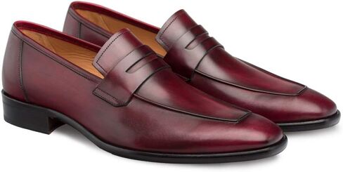 Mezlan Newport - Mens Luxury Penny Loafer Featuring Hand Finishes - Smooth European Calfskin Loafer - Handcrafted in Spain - Medium Width (Black, 10) in Saudi Arabia